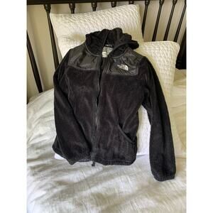 The North Face girls black hoodie fleece jacket Medium 10-12